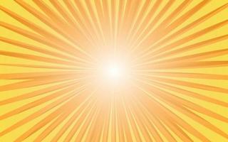 Sonnenstrahlen im Retro-Vintage-Stil auf orangefarbenem und gelbem Hintergrund, Sunburst-Comic-Musterhintergrund. Strahlen. Sommer-Banner-Vektor-Illustration vektor