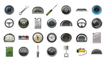 Autoteile-Icon-Set, Cartoon-Stil