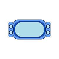 skyddsglasögon platt ikon illustration. i blå färg, används för att förutse en olycka vid arbete inom svetsning, slipning, metallbearbetning, tillverkning. vektor. vektor