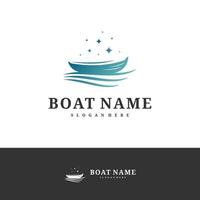 båt logotyp design vektor mall, båt logotyp koncept illustration.