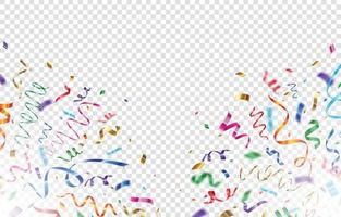 färgglada spricker konfetti transparent bakgrund vektor