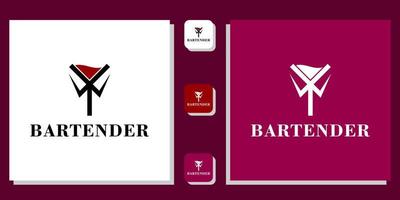 Barkeeper-Symbol-Kombinationsglas-Smoking-Shaker-Flasche vektor