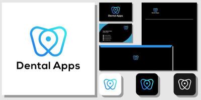dental apps symbol kombination plats medicinsk tand med varumärkesidentitet mall vektor