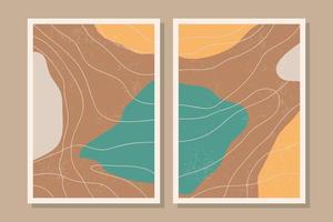 Satz von abstrakten ästhetischen modernen Formen der Mitte des Jahrhunderts zeitgenössische Poster-Cover-Vorlage minimale und natürliche Illustrationen für Kunstdruck-Postkarten-Tapeten vektor