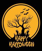 happy halloween t-shirt designmall. vektor