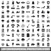100 Umweltschutzsymbole gesetzt vektor