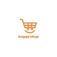 abstrakt logotyp glad shopping vektor