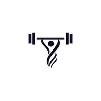 Abatrak-Symbol Fitness-Gewichte heben vektor