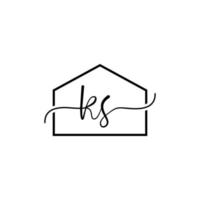 logotyp bokstaven lyx ks med hus vektor