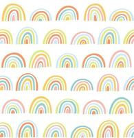 söta geometriska mönster. handritad rainbow doodle vektor sömlös bakgrund i ljusa färger. sommar design.