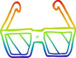 Regenbogen-Gradientenlinie Zeichnung Cartoon-Brille vektor