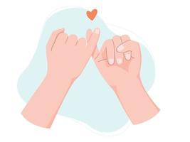 Pinky Promise Hände gestikulieren. Konzept der Versöhnung von Freunden oder Liebhabern. vektor