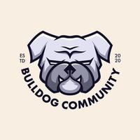 minimalistisches einfaches Bulldog-Logo-Design vektor