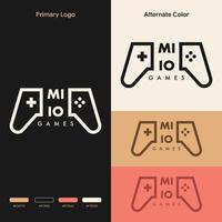 minimalistisches, einfaches Design des Joystick-Gaming-Logos vektor