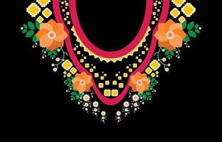 Halskette geometrisches ethnisches orientalisches Muster traditionelles .Blumenstickereidesign für Modefrauen Hintergrund, Tapete, Kleidung und Verpackung. vektor