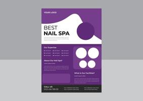 Nail Spa Service Flyer Design Vorlage, Spa und Salon Flyer Vorlage, Beauty Spa Friseursalon Print Ready Flyer Vorlagendesign. Faltblatt, A4-Format, Flyer, vektor