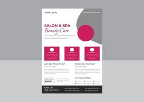 Beauty-Flyer und Spa-Flyer-Vorlage. bearbeitbares Poster, Broschüren-Cover für Beauty-Spa-Geschäft, Beauty-Care-Spa-Friseursalon-Flyer, bearbeitbares A4-Format. vektor