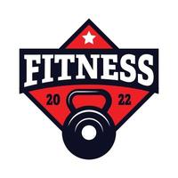 Fitness-Vektorgrafik-Design mit Emblem-Stil. geeignet für Sportlogos, Rennen, Wettbewerbe, Meisterschaften, T-Shirt-Designs, Aufkleber usw vektor