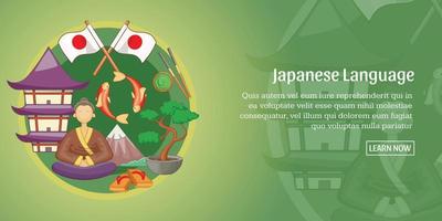 Japan banner horisontella landskap, tecknad stil vektor