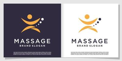 massage logotyp med kreativa element premium vektor del 5