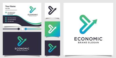 ekonomisk logotyp med kreativa abstrakta element design premium vektor