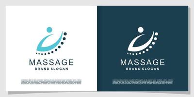 massage logotyp med kreativ modern stil premium vektor