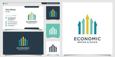 ekonomisk logotyp med kreativa abstrakta element design premium vektor