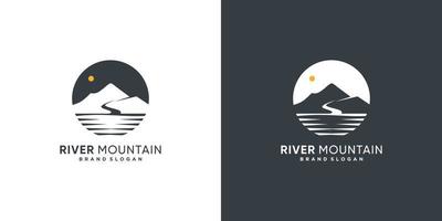 River Mountain Logo kreativ mit modernem Konzept Premium-Vektor vektor