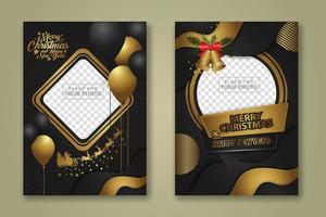 lyxig julaffischmall med glänsande guld och texturbakgrund. vektor illustration