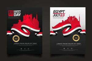 ange affisch egypten glad nationaldag bakgrundsmall vektor