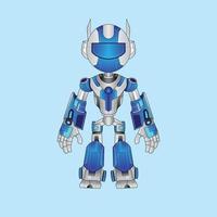 Charaktertechnologie-Roboterkrieger Cyborg im Hintergrund, perfekt für Maskottchen, T-Shirt-Design, Aufkleber, Poster, Waren und E-Sport-Logo vektor
