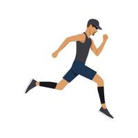 Laufende Menschen. Mann in Sportkleidung beim Marathonlauf, Leichtathletik-Event, Sportgruppen-Joggen, Web-Banner-Design-Vektor-Fitness-Konzept vektor