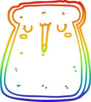 Regenbogen-Gradientenlinie Zeichnung Cartoon-Toast vektor