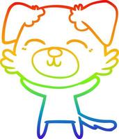 Regenbogen-Gradientenlinie Zeichnung Cartoon-Hund vektor