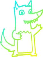 Kalte Gradientenlinie Zeichnung Cartoon Wolf vektor