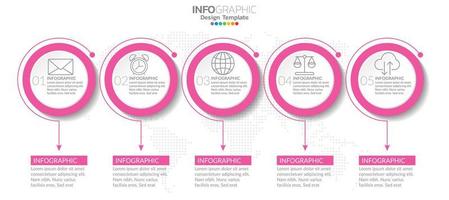 Infografik-Vorlage mit Schritten und Prozessen für Ihr Design. vektor