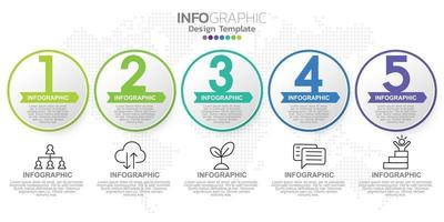 Infografik-Geschäftskonzept mit 5 Optionen oder Schritten. Vektor-Illustration vektor