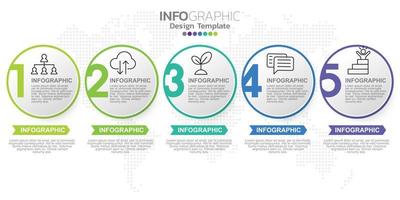 infografisk affärsidé med 5 alternativ eller steg. vektor illustration