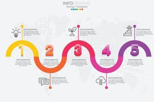 infografisk affärsidé med 5 alternativ eller steg. vektor illustration