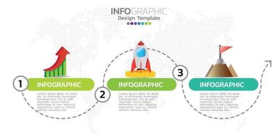 Infografik-Geschäftskonzept mit 3 Optionen oder Schritten. vektor