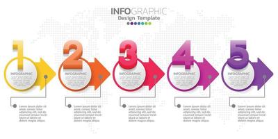 infografisk affärsidé med 5 alternativ eller steg. vektor illustration