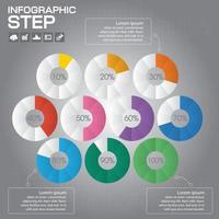 vektor infographics uppsättning cirkeldiagram, diagram, diagram med procent