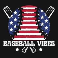 Baseball-Vibes-Vektor der amerikanischen Flagge vektor