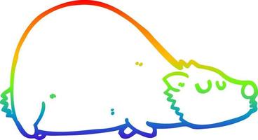 Regenbogen-Gradientenlinie Zeichnung Cartoon-Bär vektor