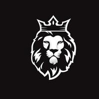modig lejonhuvud bär krona vektor mall