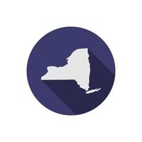 New York State Circle Karte mit langem Schatten vektor
