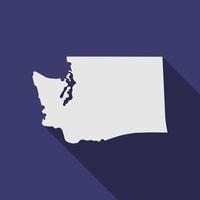 Washington State Karte mit langem Schatten vektor
