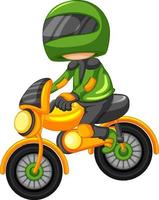 ein Motocross-Rennfahrer-Cartoon auf weißem Hintergrund vektor