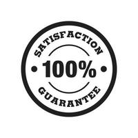 100 tillfredsställelse garanti badge vektor. minimalistisk stil, enkel design, vektor