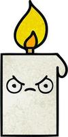 Retro-Grunge-Textur Cartoon brennende Kerze vektor